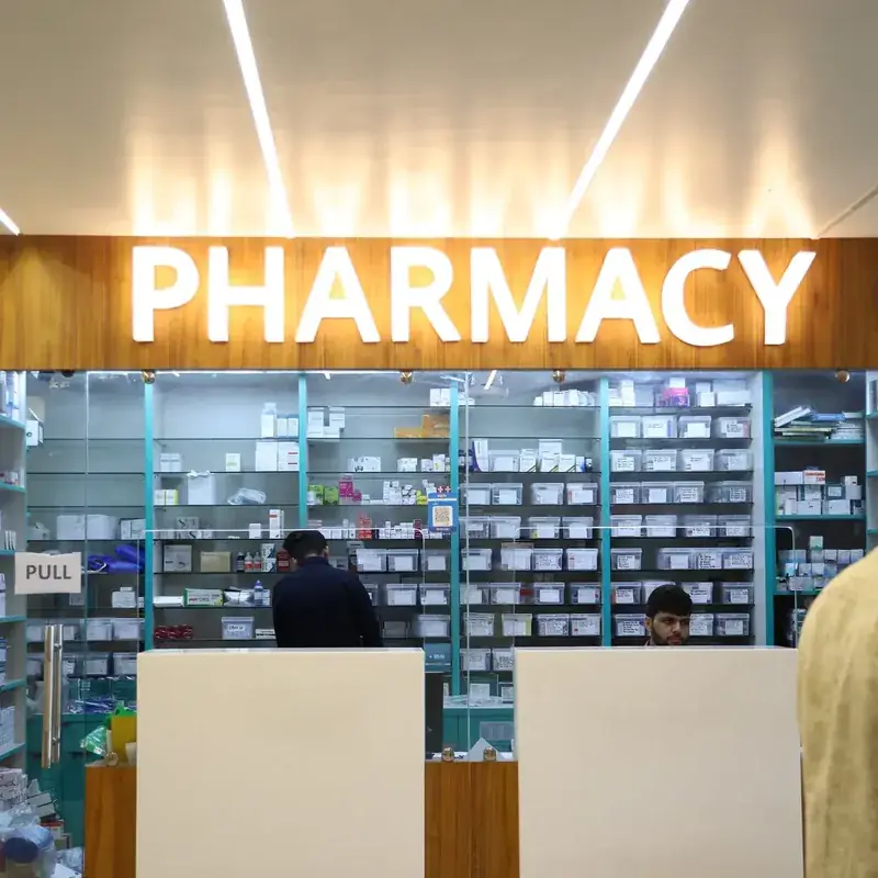 In-house pharmacy and lab
